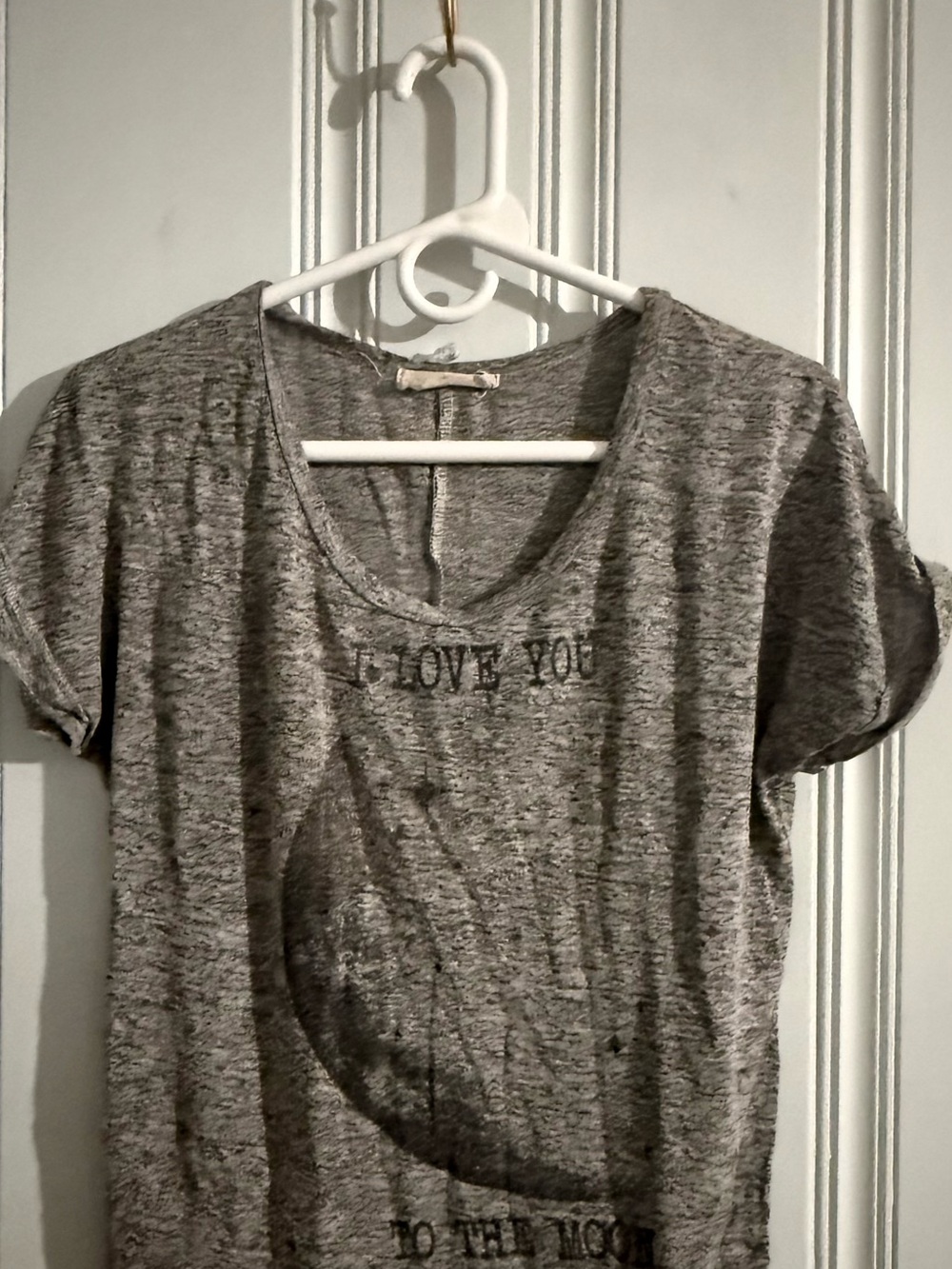 Women’s “I Love You To The Moon And Back” Graphic T-Shirt Heather Gray